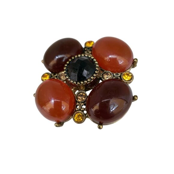 Vintage Jeweled Acrylic Brooch (A7862) - Picture 2 of 5